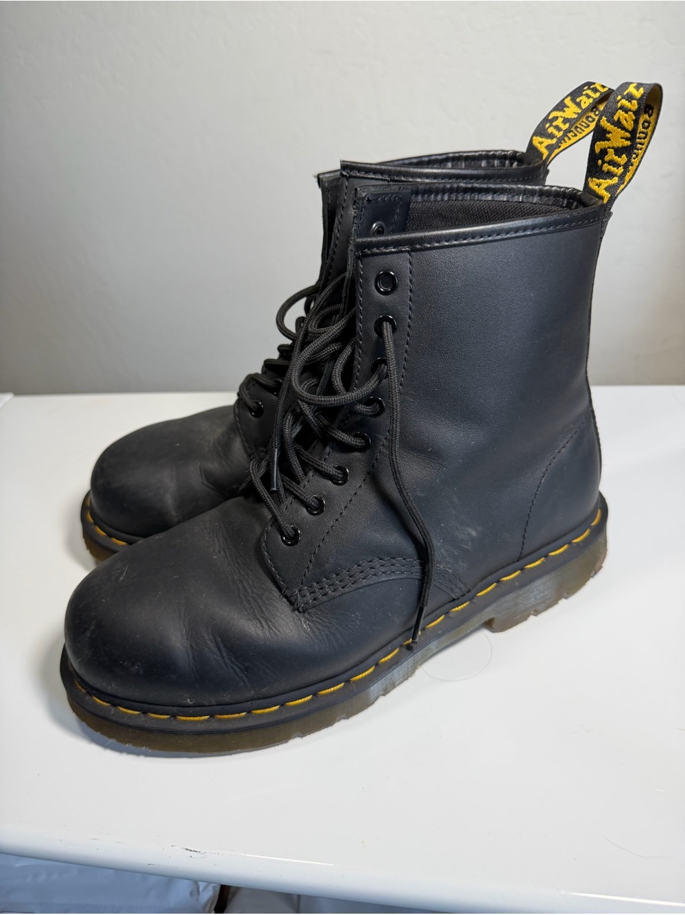 Dr. Martens 1460 SR Steel Toe Leather Work Boots Black 8-Eye 11